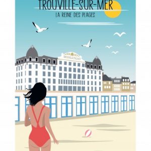 Affiche – Vue sur le Port – Trouville sur mer (la reine des plages) – 30x40cm