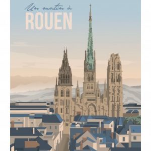 Affiche – Pauline Launay – Un matin à Rouen – 30x40cm ou 60x80cm