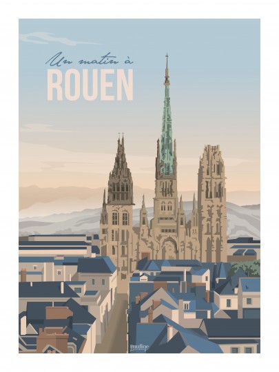 Affiche – Pauline Launay – Un matin à Rouen – 30x40cm ou 60x80cm