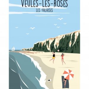 Affiche – Vue sur le Port – Veules les roses (Les falaises) – 30x40cm