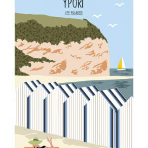 Affiche – Vue sur le port – Yport (les falaises) – 30x40cm