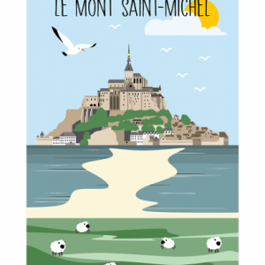 Affiche – Vue sur le port – Le Mont Saint Michel – 30x40cm