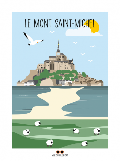 Affiche – Vue sur le port – Le Mont Saint Michel – 30x40cm
