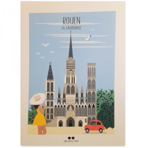 Affiche – Vue sur le port – Rouen, La Cathédrale – 30x40cm