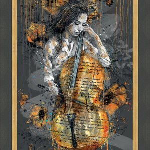 Image encadrée – Romaric – La Violoncelliste – 60x90cm