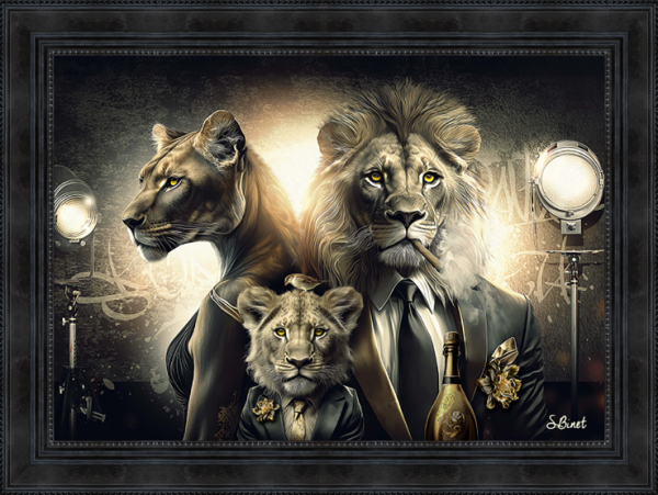 Image encadrée – Sylvain Binet – Lion et Lionne Luxury – 50x70cm