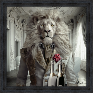 Image encadrée – Sylvain Binet – Lion Luxury – 40x40cm ou 80x80cm