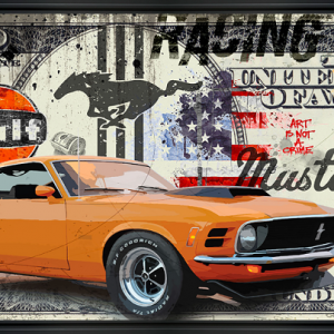 Image encadrée – Rubix – Mustang – 18.5x45cm ou 62.5x150cm