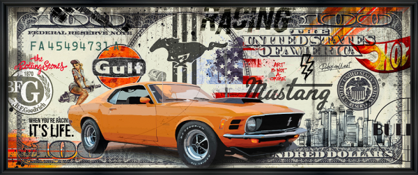 Image encadrée – Rubix – Mustang – 18.5x45cm ou 62.5x150cm