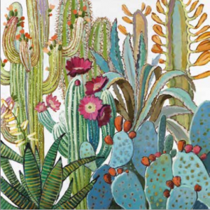 Toile – Cactus turquoises – 80x80cm