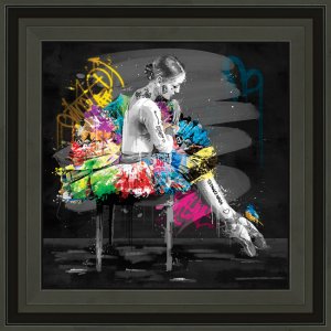 Image encadrée – Romaric – La Danseuse et l’oiseau – 40x40cm