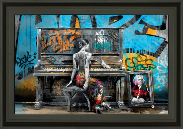 Image encadrée – Romaric – La Pianiste et la Colombe – 60x90cm