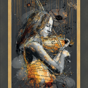 Image encadrée – Romaric – La Violoniste – 40x60cm