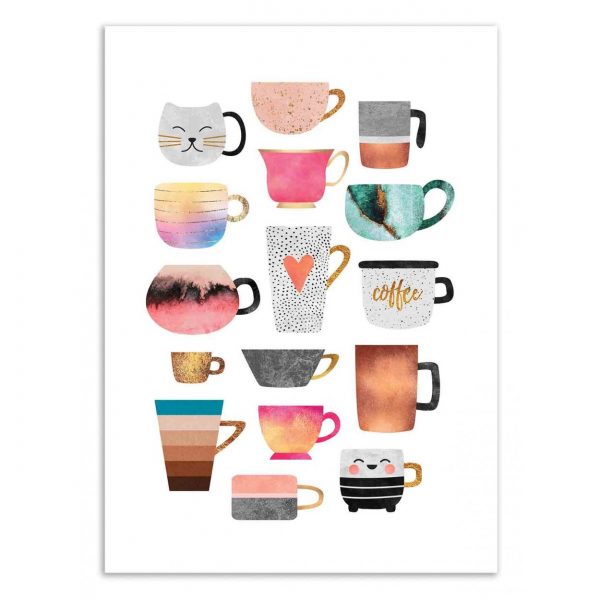 Affiche – Elisabeth Fredriksson – Coffee cup collection – 30x40cm