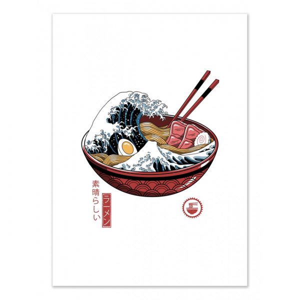 Affiche – Vincent Trinidad – Great ramen wave white version – 30x40cm