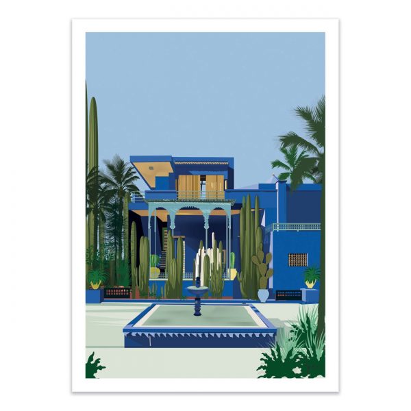 Affiche – LPX illustration – Jardin Majorelle Marrakech – 50x70cm