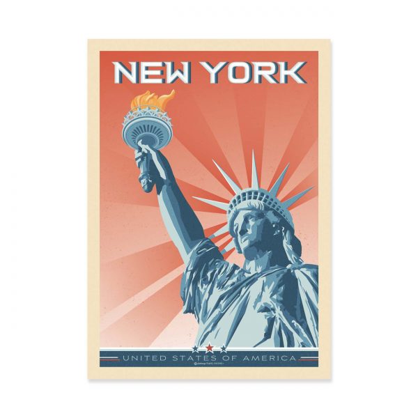 Affiche – Olohoop Travel Posters – New York statue de la liberté – 30x40cm
