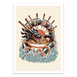 Affiche – Ilustrata – Sushi and ramen dragon – 30x40cm