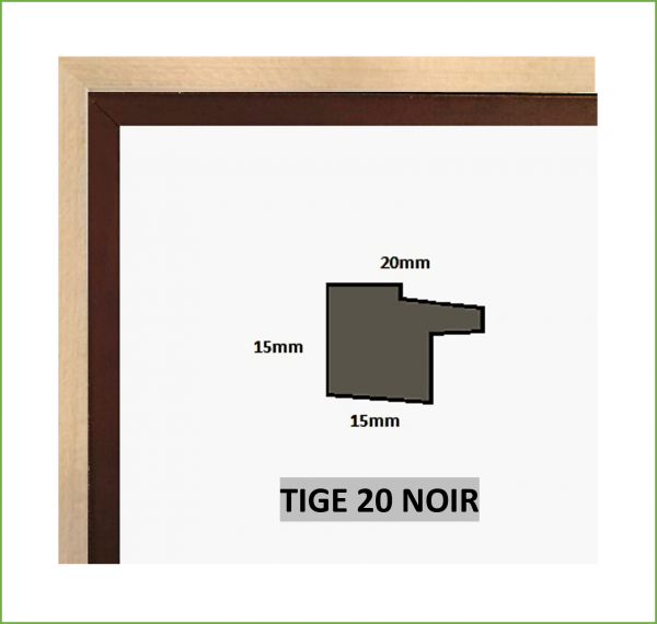 Cadre – Tige 20 – Cadre Bicolore bois clair et noir