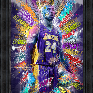 Image encadrée – Sylvain Binet – Kobe Bryant – 50x70cm