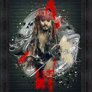 Image encadrée – Sylvain Binet – Jack Sparrow – 50x70cm