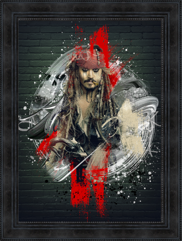 Image encadrée – Sylvain Binet – Jack Sparrow – 50x70cm