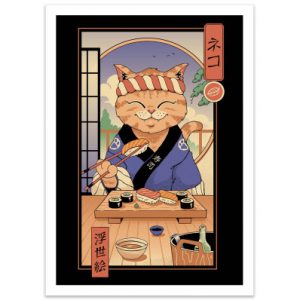 Affiche – Vincent Trinidad – Sushi cat in Edo – 30x40cm