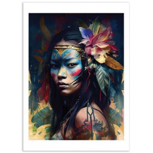 Affiche – Chromatic Fusion Studio – Watercolor Asian woman – 30x40cm