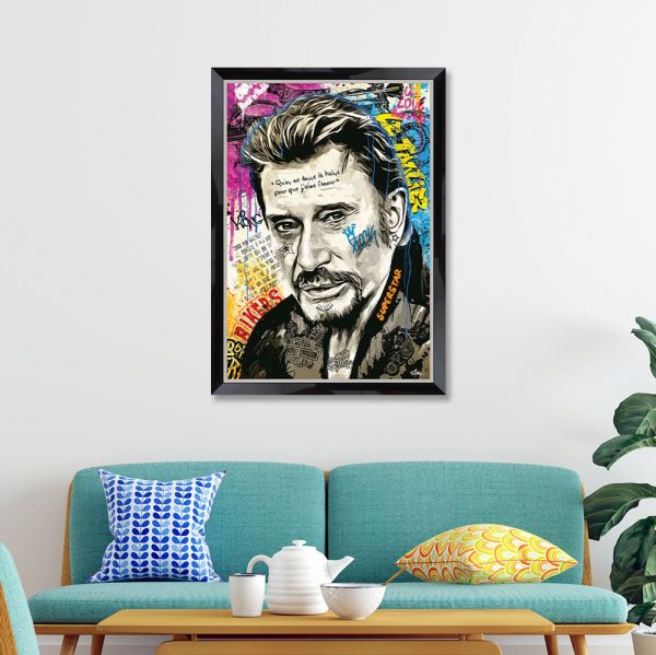 Image encadrée – Romaric – Johnny Hallyday – 50x70cm