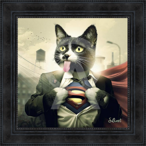 Image encadrée – Sylvain Binet – Supercat – 40x40cm