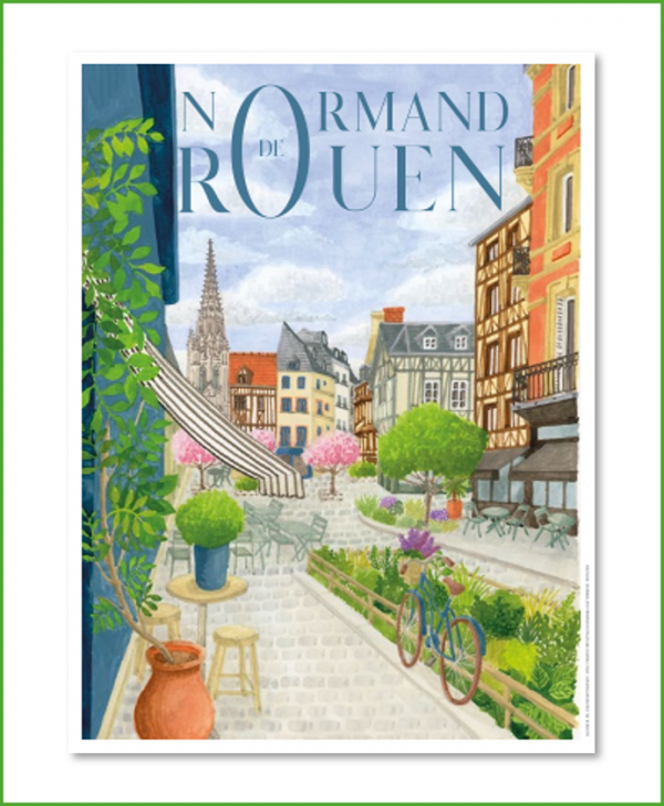 Affiche – Mélanie Voituriez – Place du Lieutenant Aubert à Rouen – 30x40cm