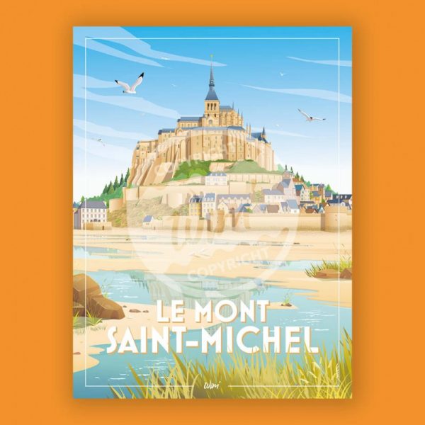 Affiche – Wim – Mont Saint Michel – 30x40cm