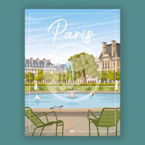 Affiche – Wim – Paris, Jardin des Tuileries – 30x40cm