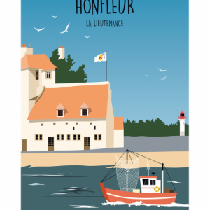Affiche – Vue sur le port – Honfleur, la Lieutenance – 30x40cm