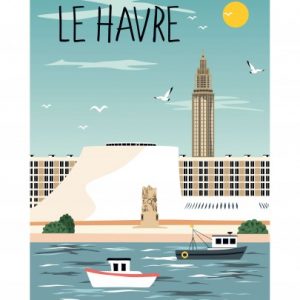 Affiche – Vue sur le port – Le Havre – 30x40cm