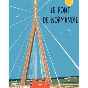 Affiche – Vue sur le port – Le pont de normandie – 30x40cm