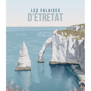 Affiche – Pauline Launay – Les Falaises d’Etretat – 30x40cm