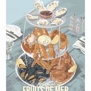 Affiche – Pauline Launay – Le Plateau de fruits de mer – 30x40cm