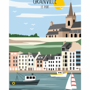 Affiche – Vue sur le port – Granville, le port – 30x40cm