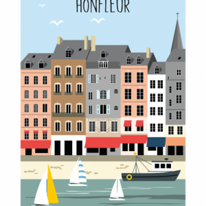 Affiche – Vue sur le port – Honfleur – 30x40cm