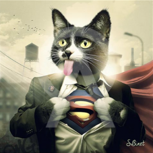 Impression Alu Dibond – Sylvain Binet – Super cat – 20x20cm