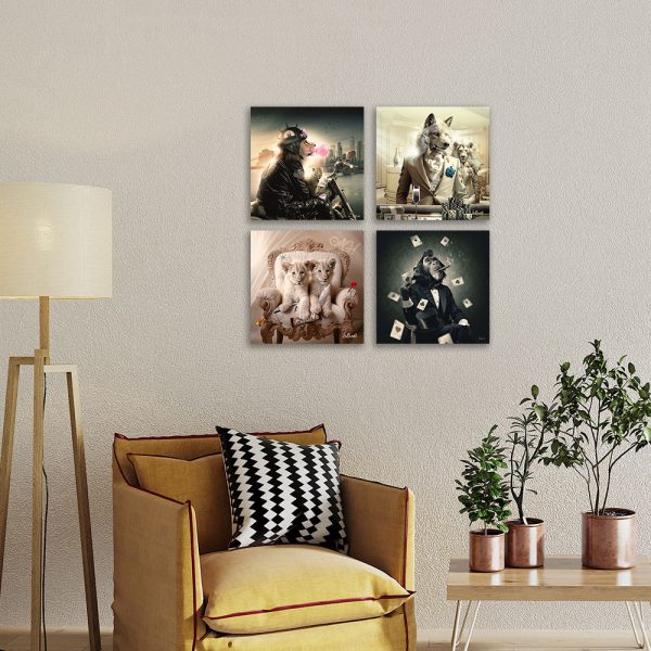Impression Alu Dibond – Sylvain Binet – Léopard Chesterfield – 20x20cm