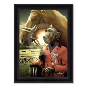 Image encadrée – Sylvain Binet – Singe Cheval – 50x70cm