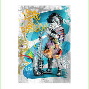 Impression Alu Dibond – Romaric – La fille au saxo – 20x28cm