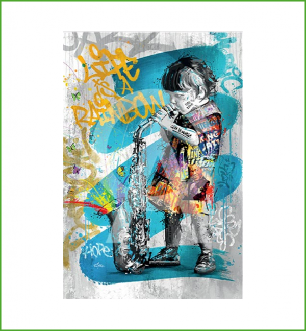 Impression Alu Dibond – Romaric – La fille au saxo – 20x28cm