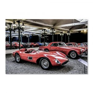 Impression sur verre – Garage voitures rouges – 60x90cm
