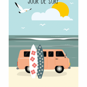 Affiche – Vue sur le port – Jour de Surf – 30x40cm