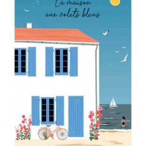 Affiche – Vue sur le port – La maison aux volets bleus – 30x40cm