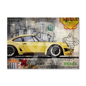 Impression Alu Dibond – Rubix – 911 Turbo Yellow – 20x28cm