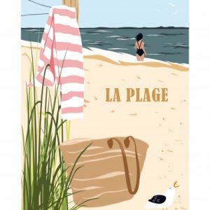 Affiche – Vue sur le port – La plage – 30x40cm